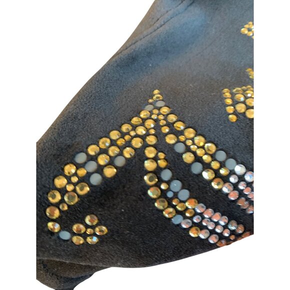 Juicy Couture L Black Velour Hooded Jumpsuit Drawstring Zipper Closure 8237 - Picture 10 of 13